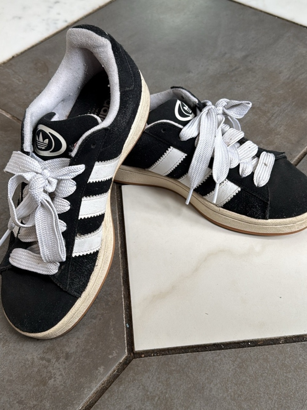 adidas Black and White Suede Low-Top Sneakers